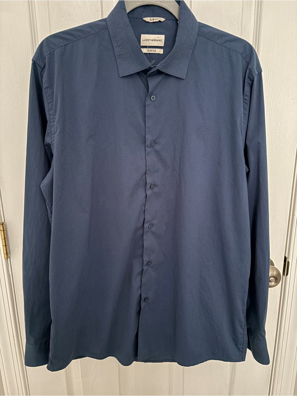 Lucky Brand Men's Navy Blue Long-Sleeve Button-Up Shirt